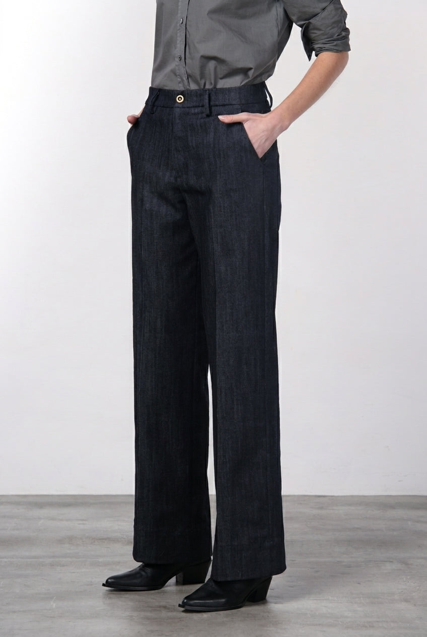 New York Studio pantalone chino donna in denim stretch straight fit