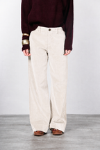 New York Studio pantalone chino donna in velluto liscio straight fit
