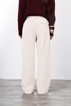 New York Studio pantalone chino donna in velluto liscio straight fit
