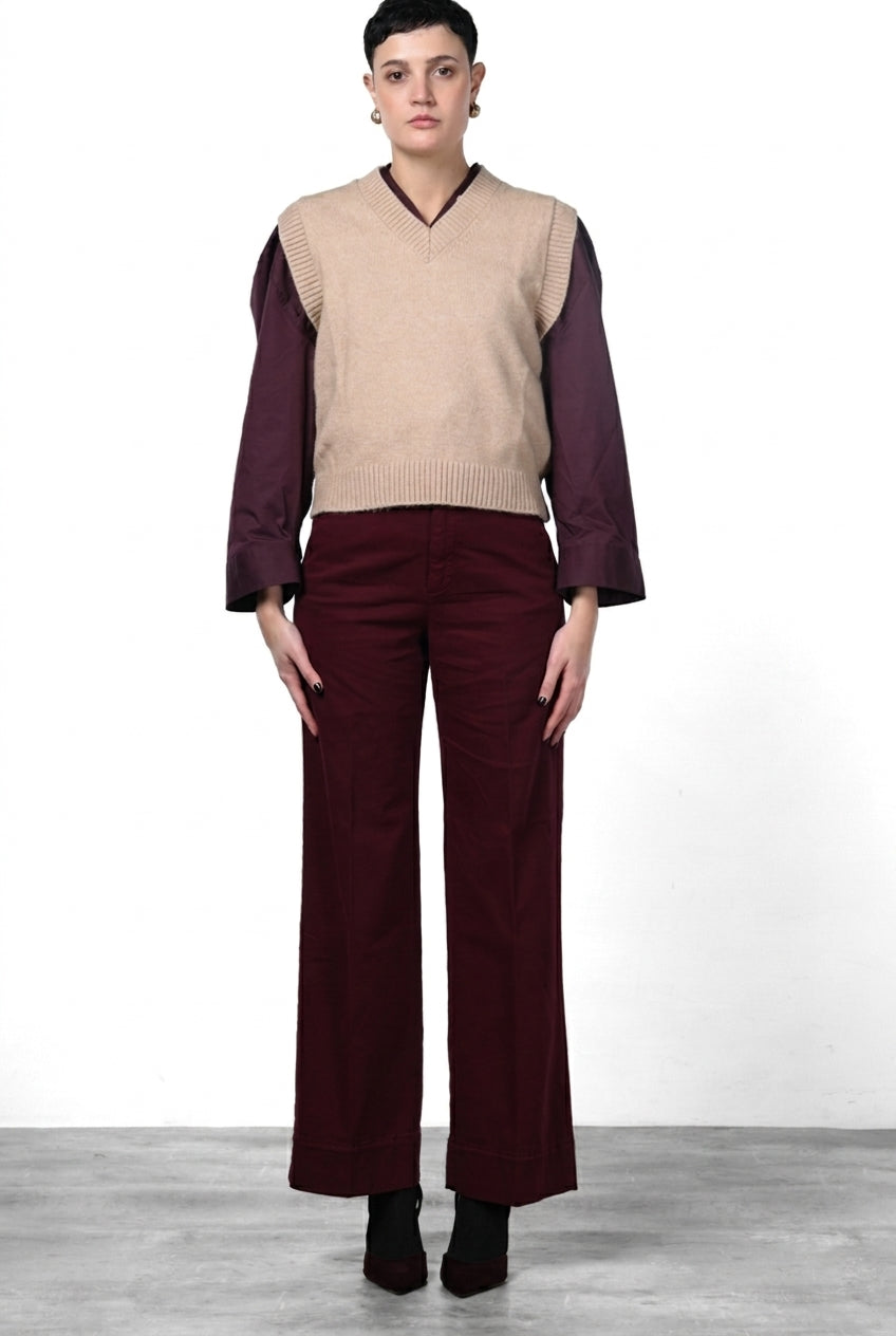 New York Studio pantalon chino femme en satin straight fit