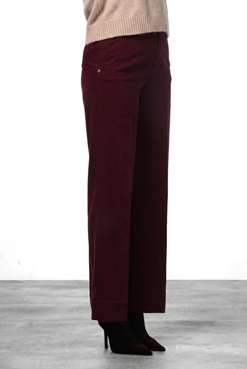 New York Studio pantalone chino donna in raso straight fit