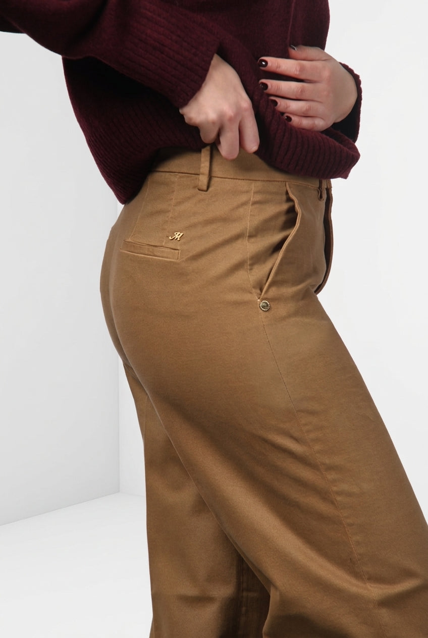 New York Studio pantalon chino femme en satin straight fit