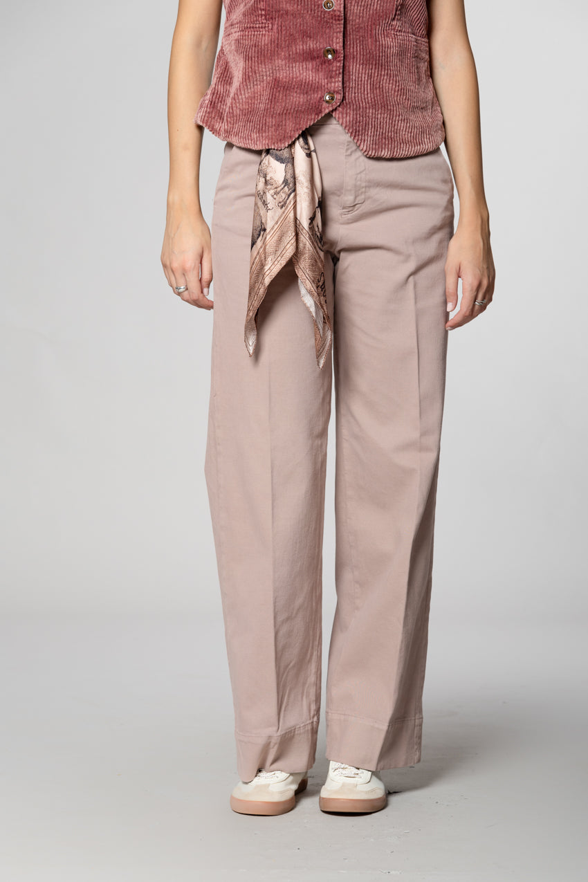 New York Studio pantalone chino donna in cotone lana wide leg