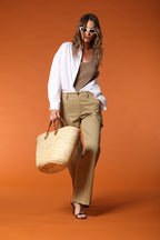 New York Studio pantalon Cargo femme en Twill de Coton wide leg