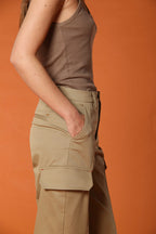 New York Studio pantalon Cargo femme en Twill de Coton wide leg