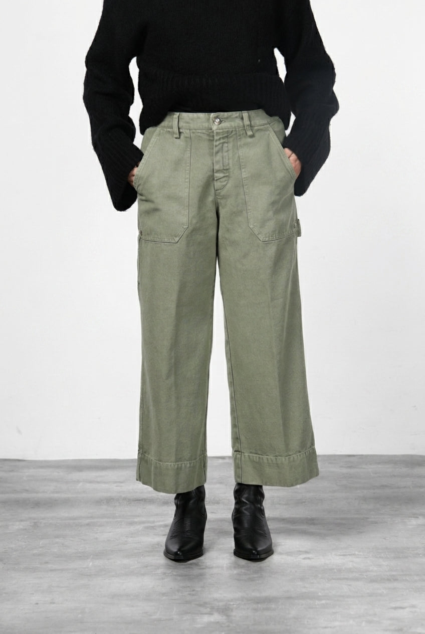 Dallas Wide Women's Chino Trousers in Canvas, Straight Fit