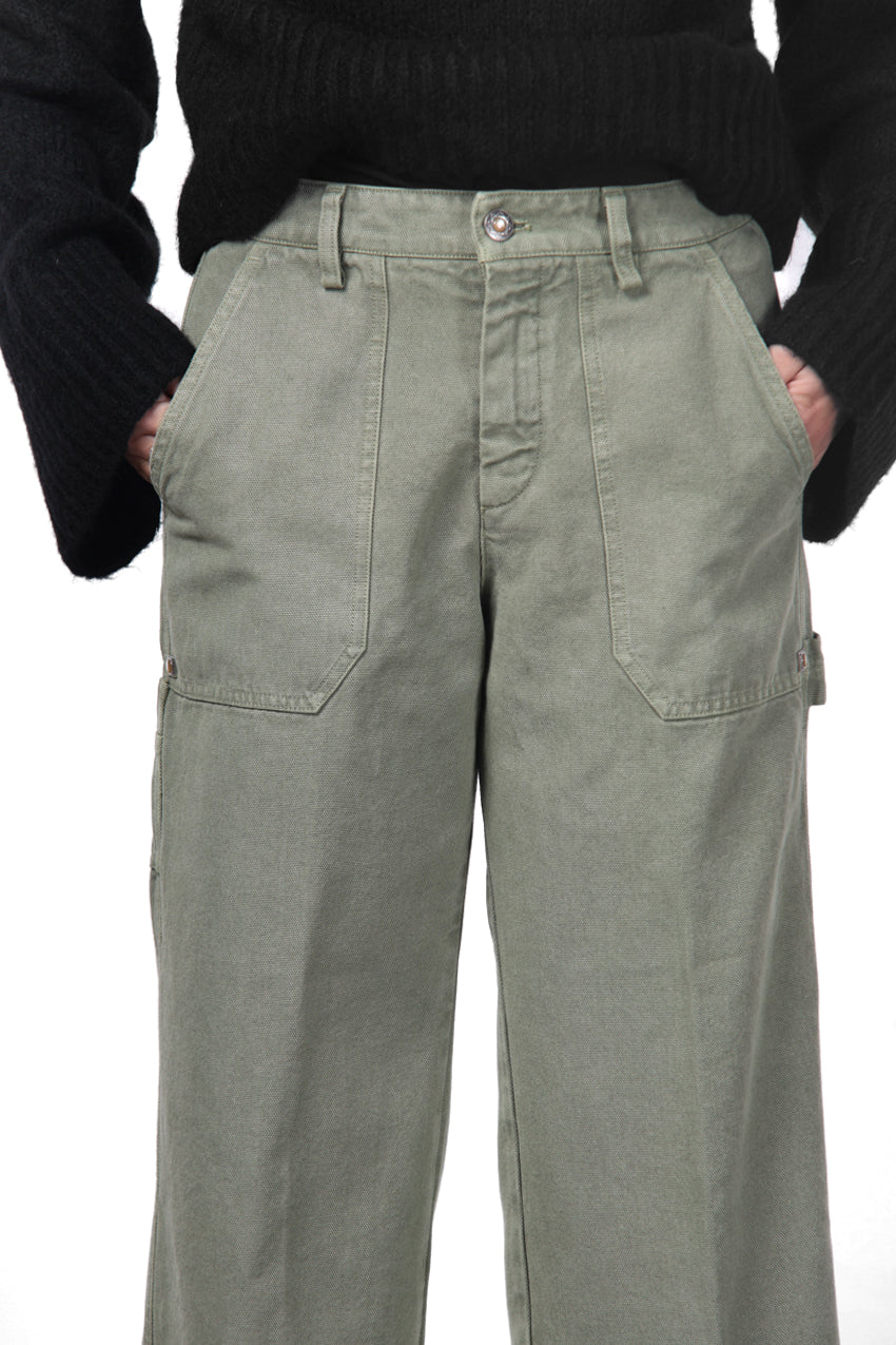Dallas Wide Women's Chino Trousers in Canvas, Straight Fit