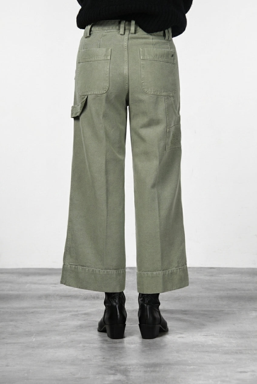 Dallas Wide Women's Chino Trousers in Canvas, Straight Fit