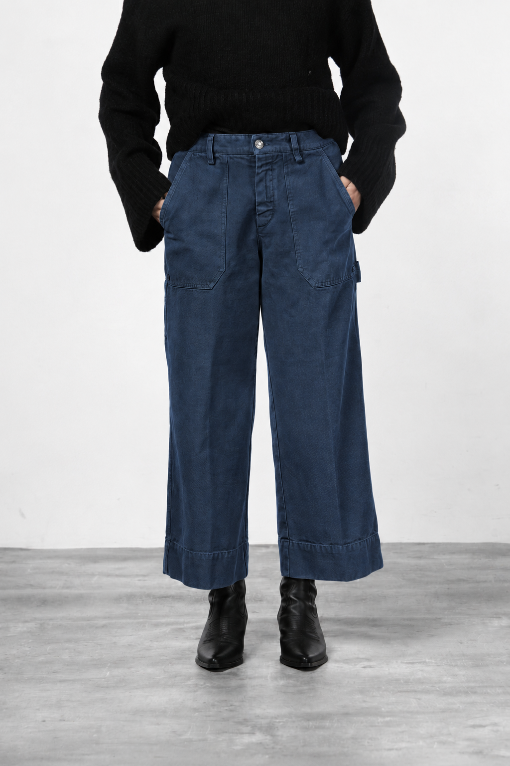 Dallas Wide pantalone chino donna in canvas straight fit