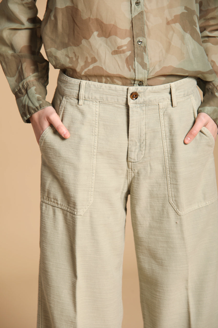 Dallas Wide pantaloni cargo donna in saten wide leg