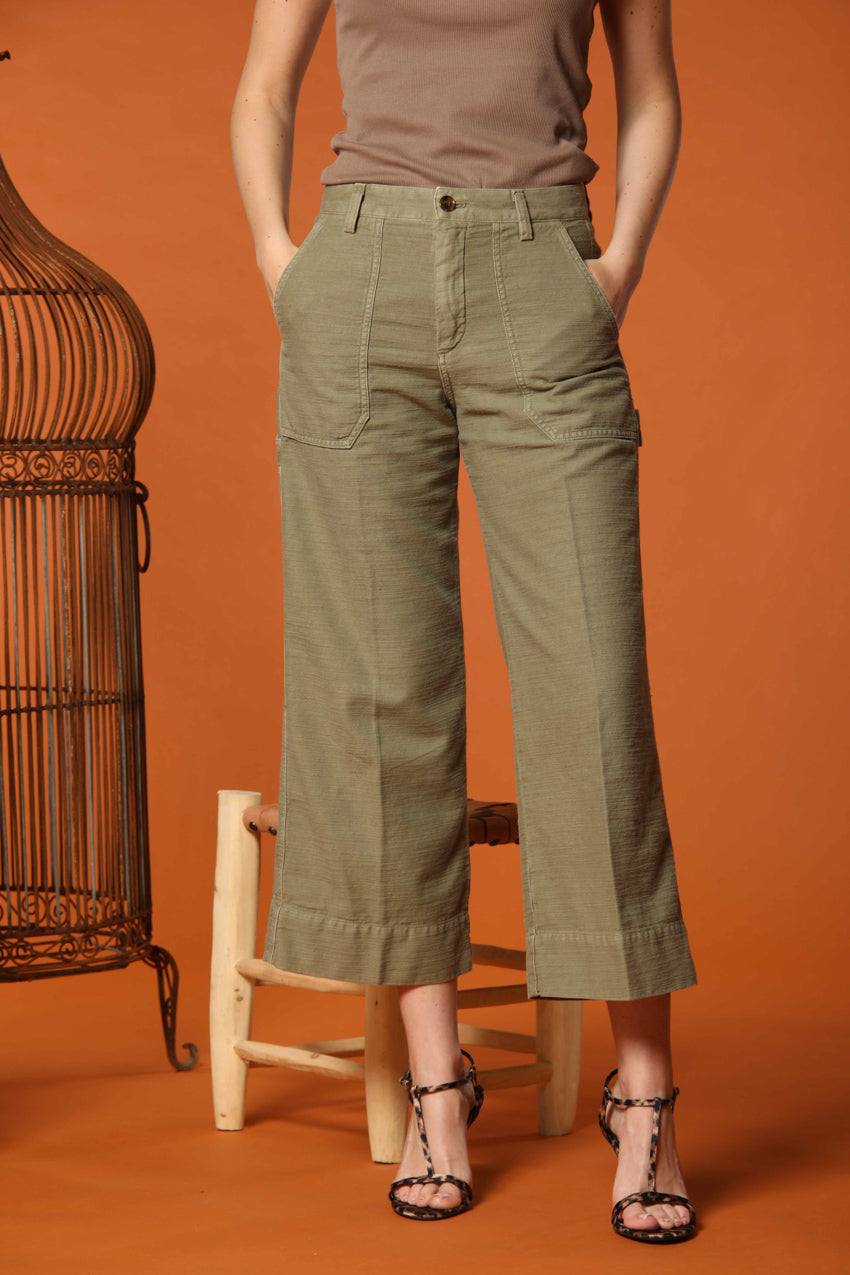 Dallas Wide Pantalon Cargo femme en Satin coupe Relaxed