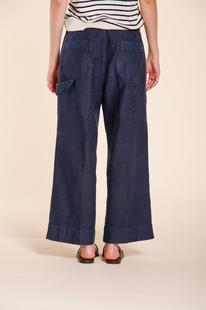 Dallas Wide pantalon cargo femme en cotton flammé straight fit