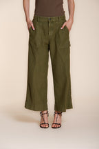 Dallas Wide women's cargo pants in slub cotton straight fit