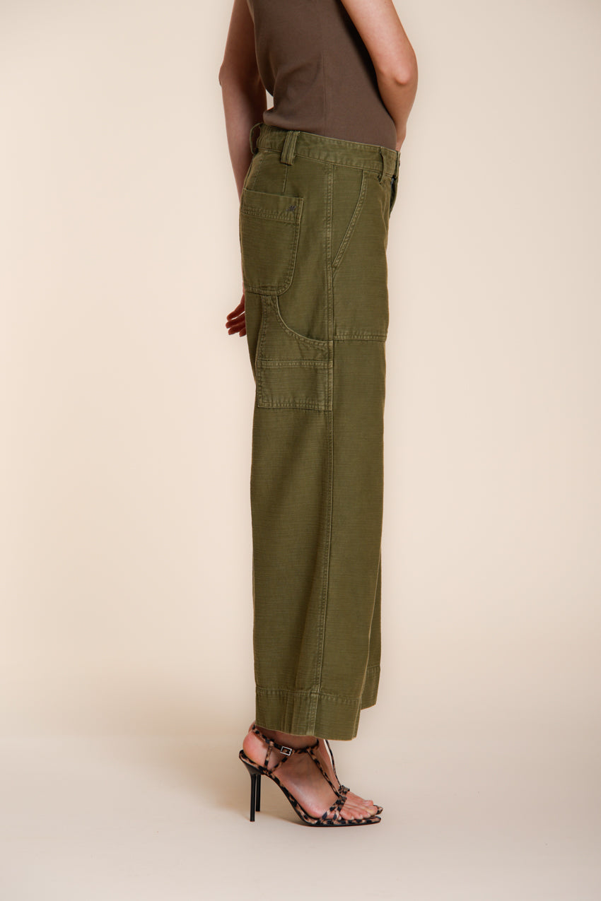 Dallas Wide women's cargo pants in slub cotton straight fit