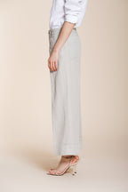 New York Studio Cropped pantalon chino femme en lin et coton straight fit