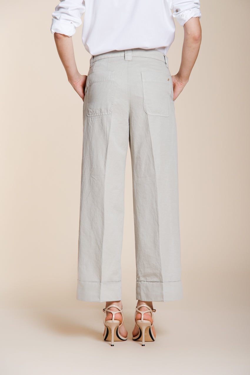 New York Studio Cropped pantalon chino femme en lin et coton straight fit