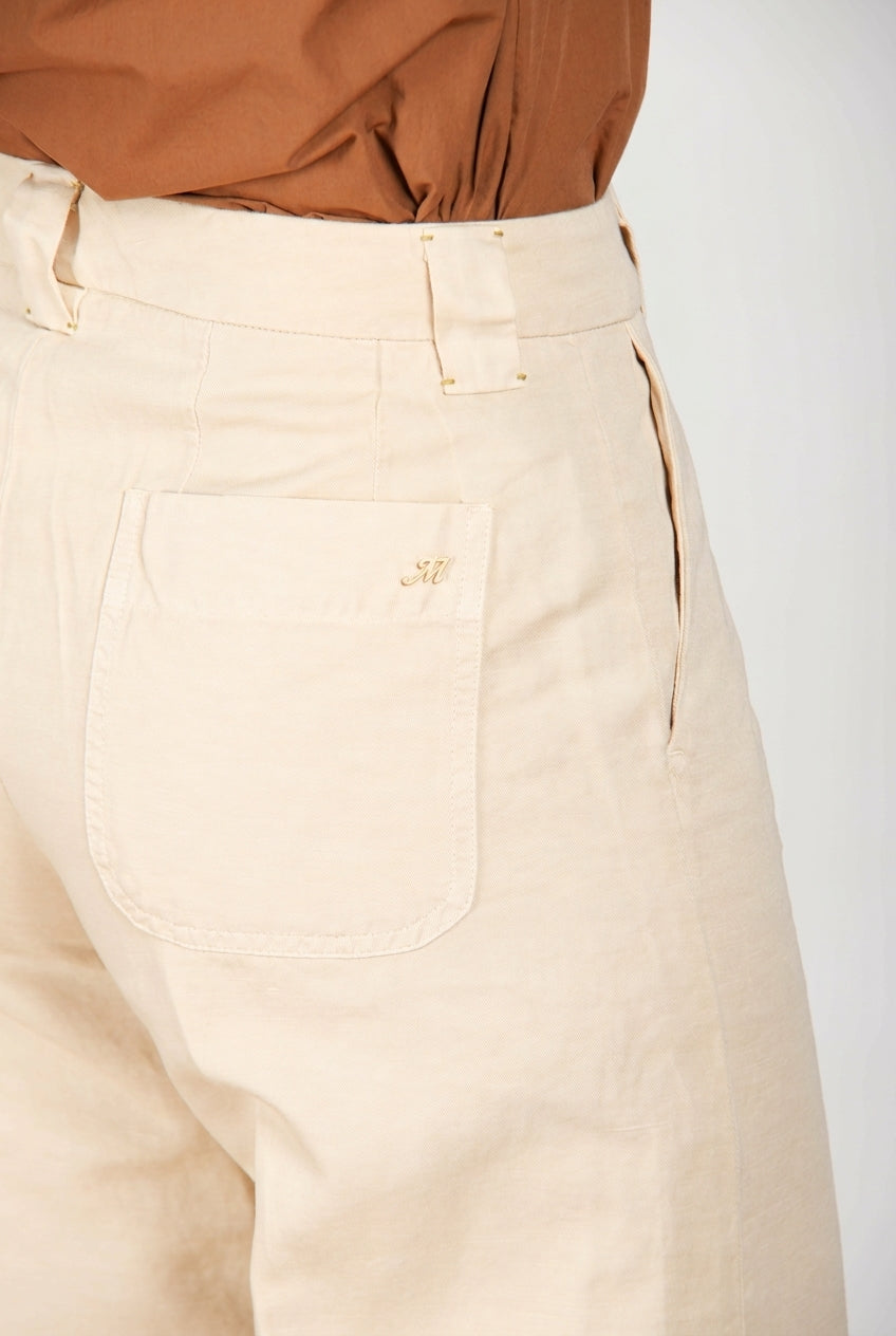 New York Studio Cropped Hose Chino Damen aus Leinen und Baumwolle straight fit