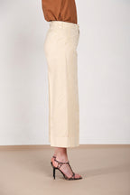 New York Studio Cropped Hose Chino Damen aus Leinen und Baumwolle straight fit