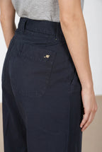 New York Studio Cropped pantalon chino femme en lin et coton straight fit