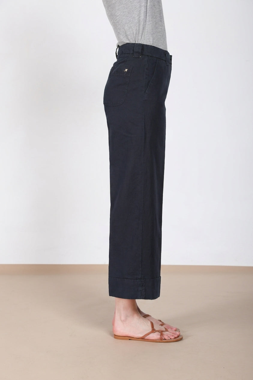 New York Studio Cropped pantalon chino femme en lin et coton straight fit