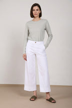 New York Studio Cropped pantalon chino femme en gabardine straight fit