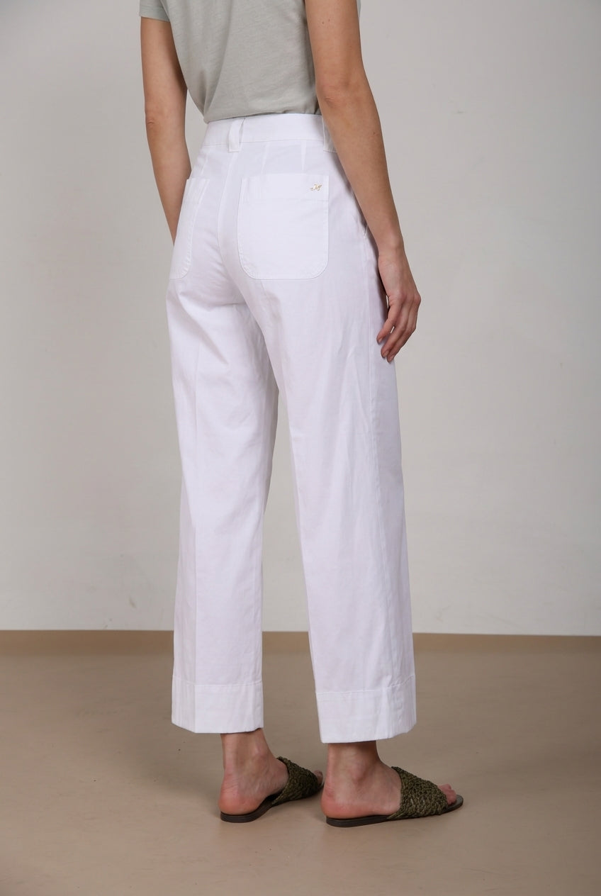 New York Studio Cropped pantalon chino femme en gabardine straight fit