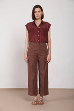 New York Studio Cropped Hose Chino Damen aus Gabardine straight fit