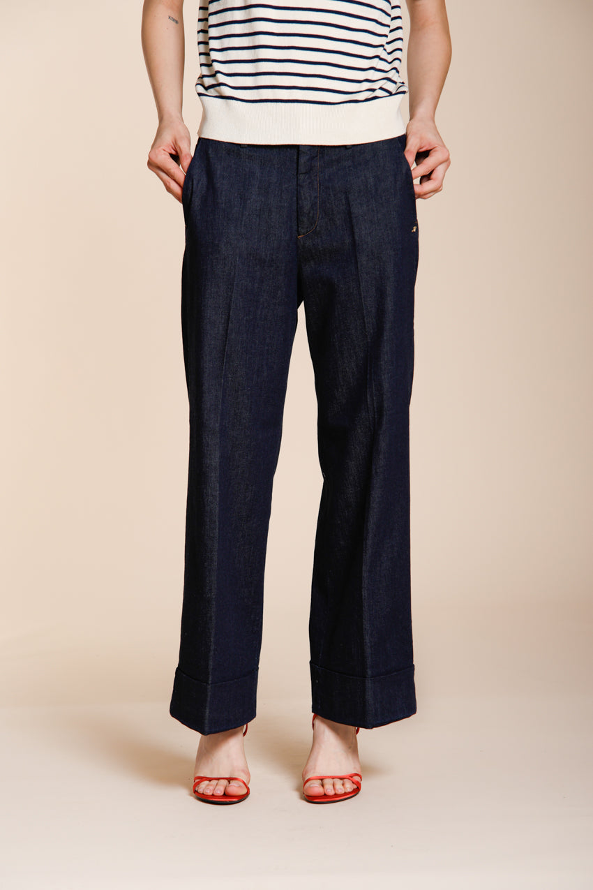 New York Studio Cropped City pantalon chino femme en denim straight fit