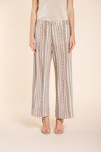 New York Studio Cropped City pantalon chino femme en jersey rayé straight fit