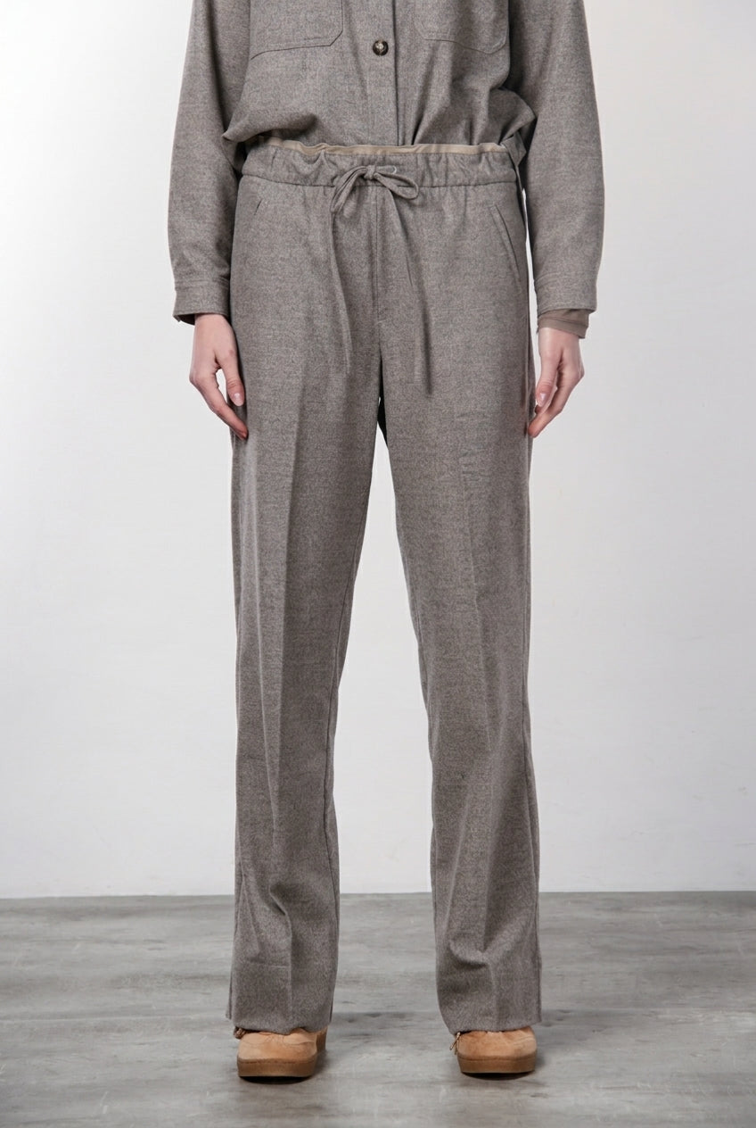 New York Studio Elax pantalon chino femme en laine straight fit