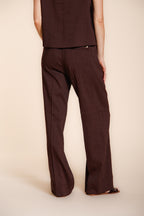New York Studio Elax pantalone chino jogger donna in tela misto lino straight fit