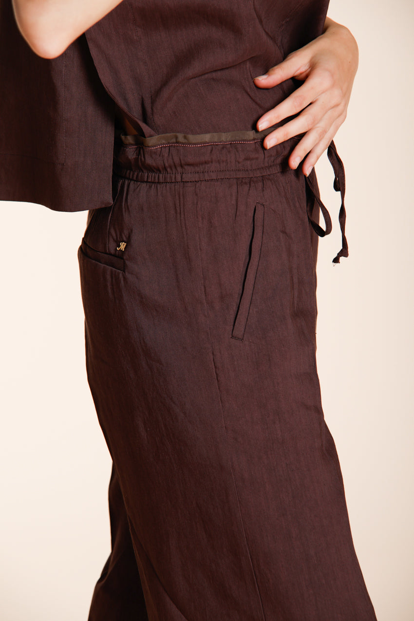 New York Studio Elax Pantalone Chino Jogger Damen aus Leinenmischgewebe straight fit