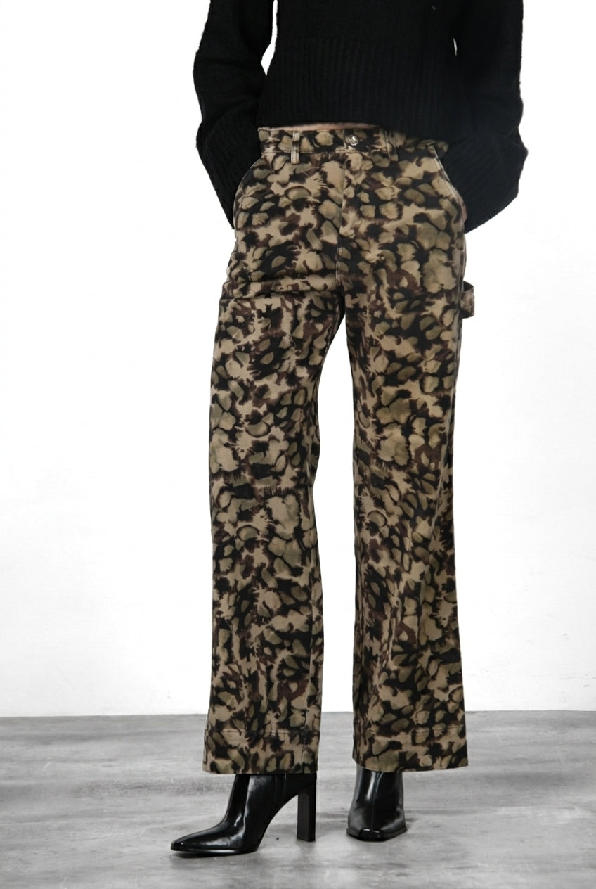 Dallas Wide Work pantalon chino femme en bull motif camouflage straight fit