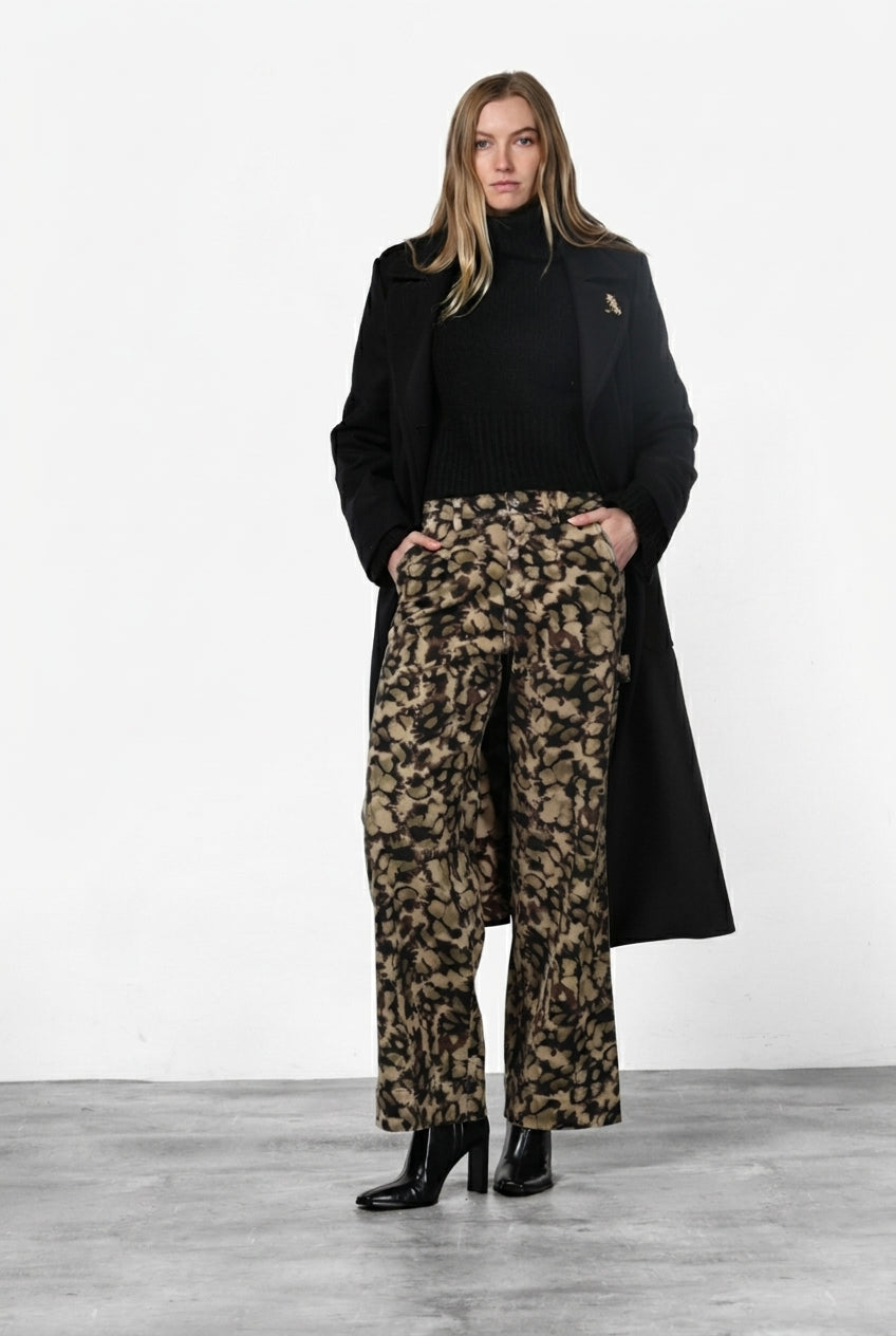 Dallas Wide Work women’s chino pants in camouflage-pattern bull with straight fit