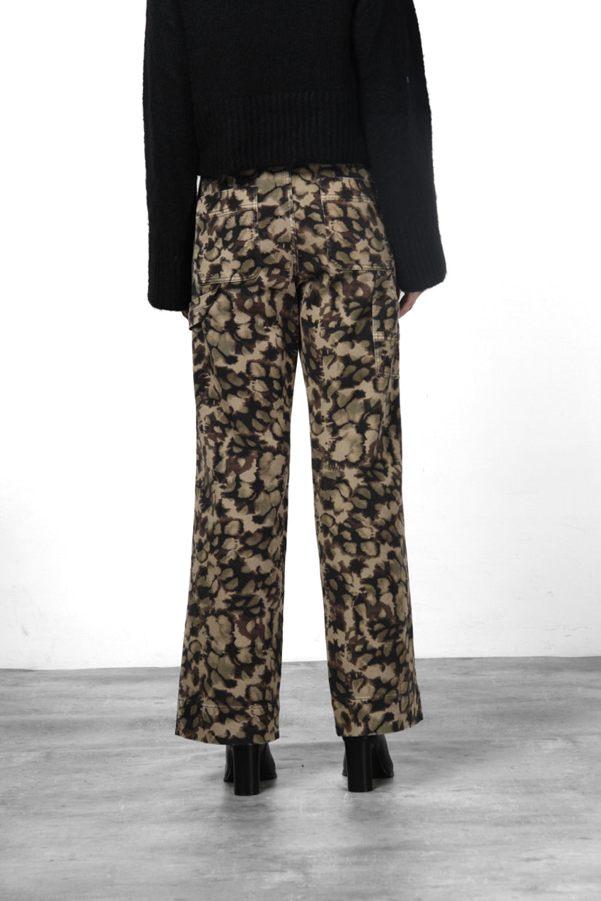Dallas Wide Work pantalon chino femme en bull motif camouflage straight fit