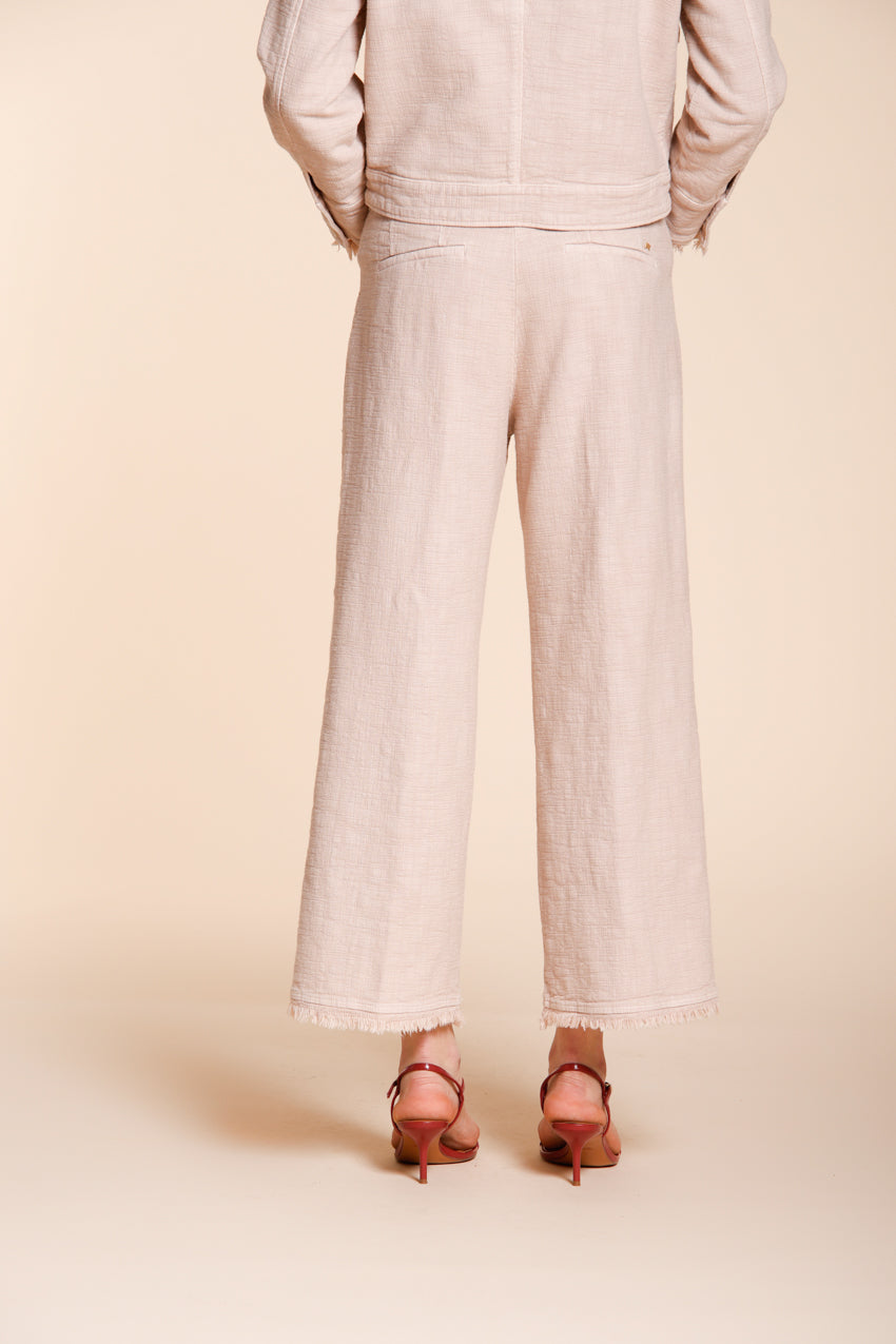 New York Studio Cropped pantalon chino femme en natté straight fit