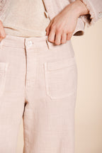 New York Studio Cropped Damen Chino Hose aus Gewebe in Mattenoptik straight fit