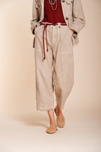 Vivienne Work pantalon cargo femme en natté balloon fit