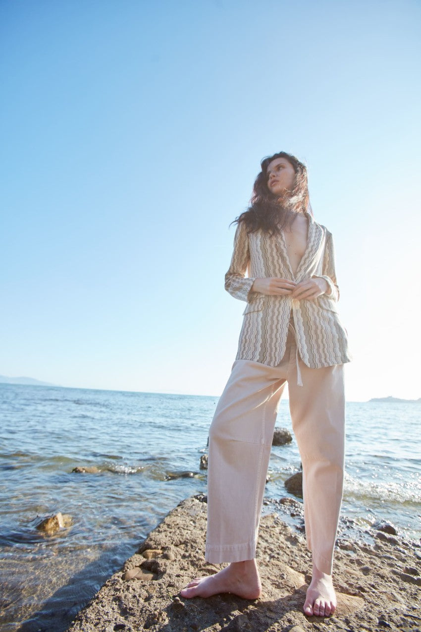 Vivienne City pantalon chino femme en bull stretch balloon fit