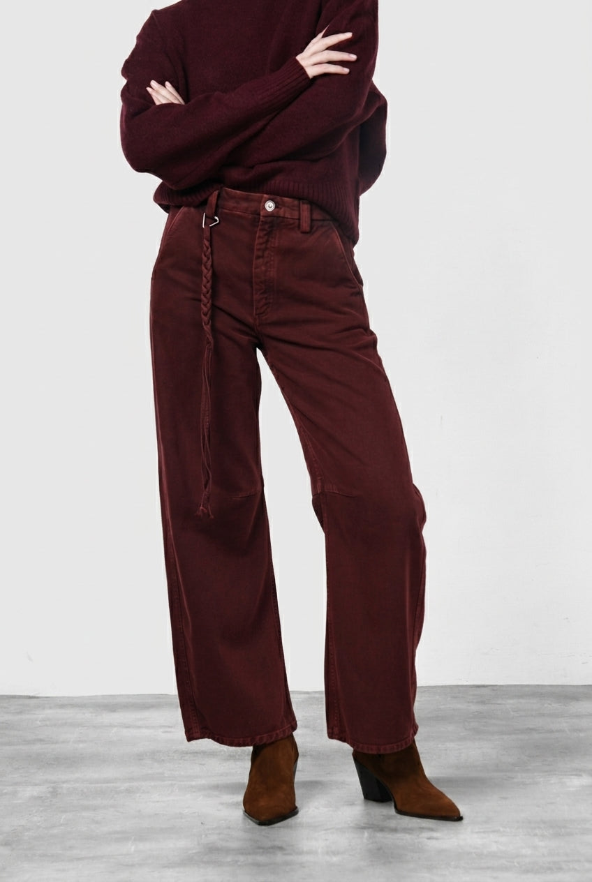 Valerie pantalon chino femme en twill balloon fit ①