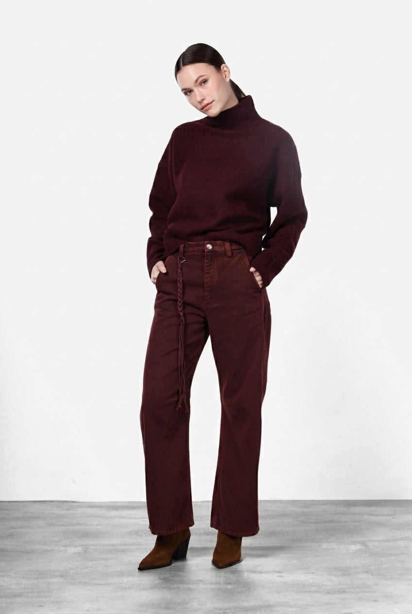 Valerie pantalon chino femme en twill balloon fit ①