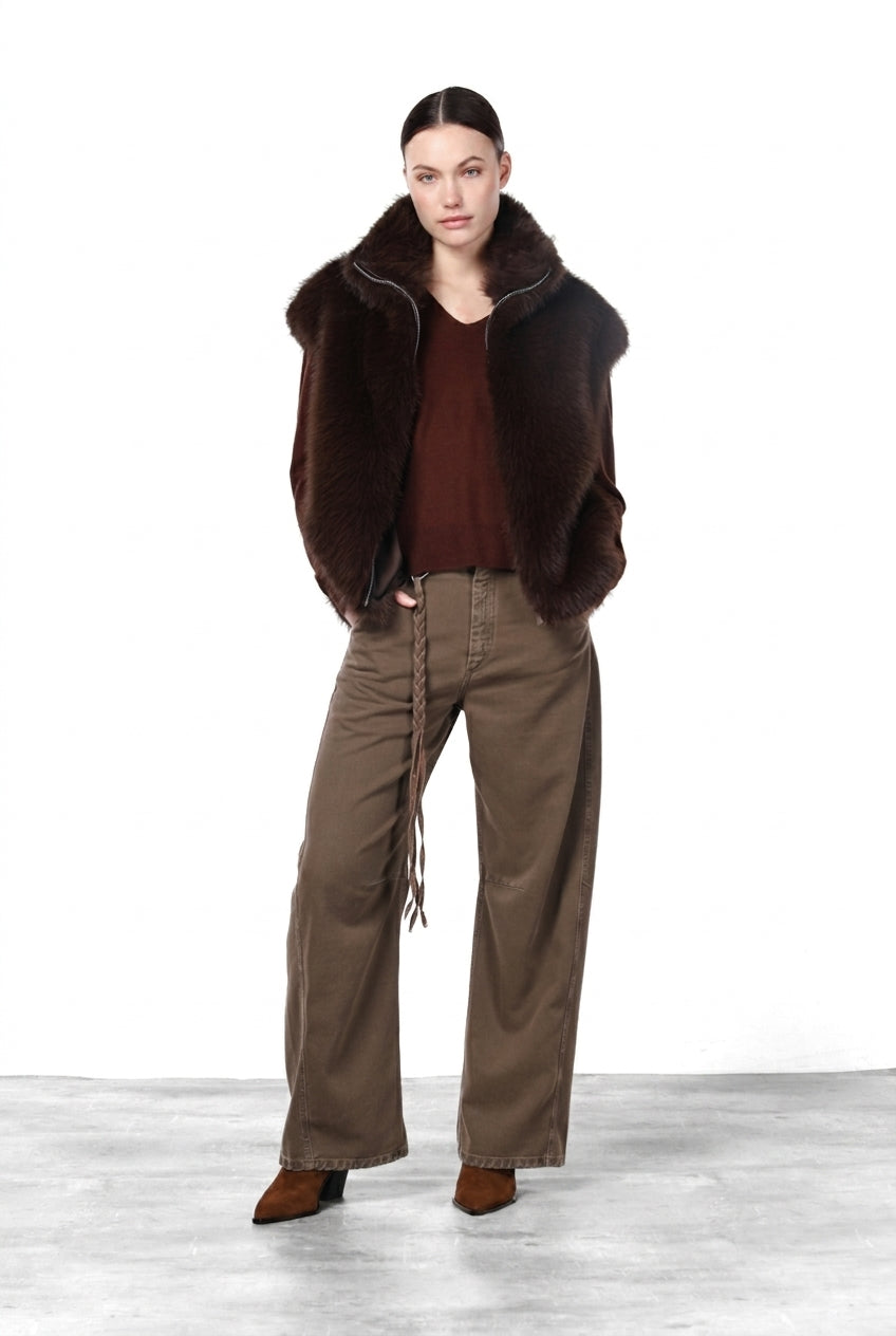 Veronique women’s chino pants in twill with balloon fit ①
