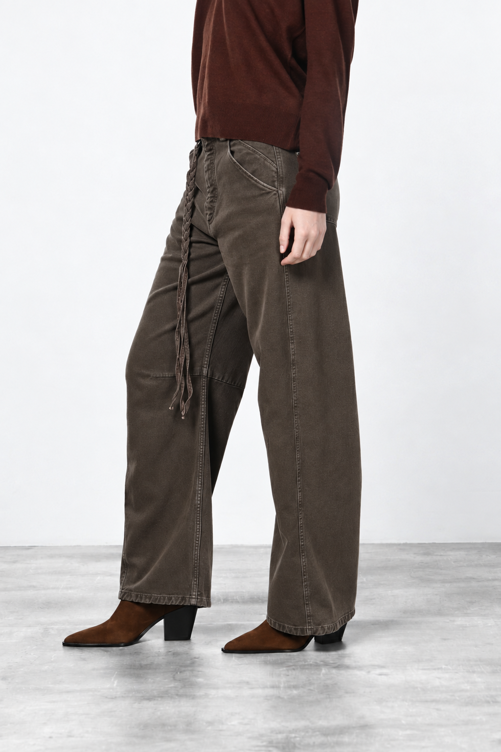 Veronique pantalone chino donna in twill baloon fit ①