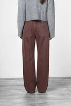 Violette pantalon chino femme en twill balloon fit ①
