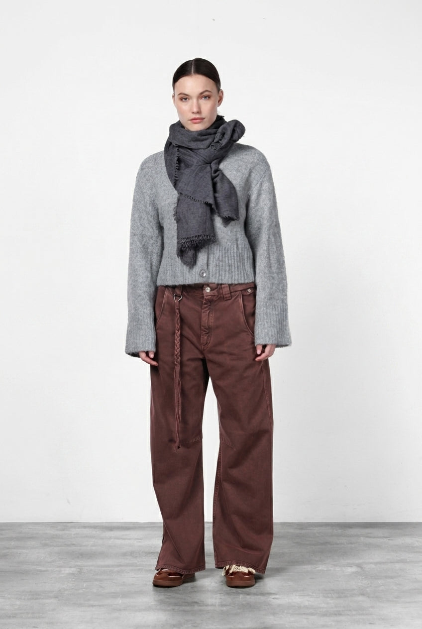 Violette pantalon chino femme en twill balloon fit ①
