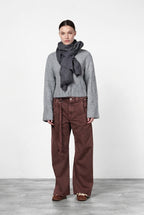 Violette pantalon chino femme en twill balloon fit ①
