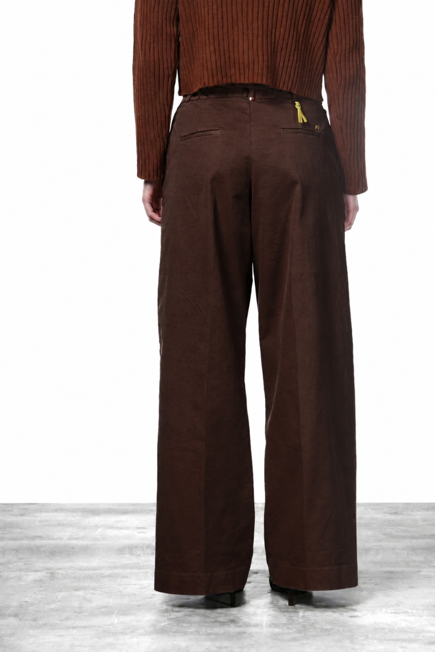 New York Wide women's chino trousers in satin, wide leg