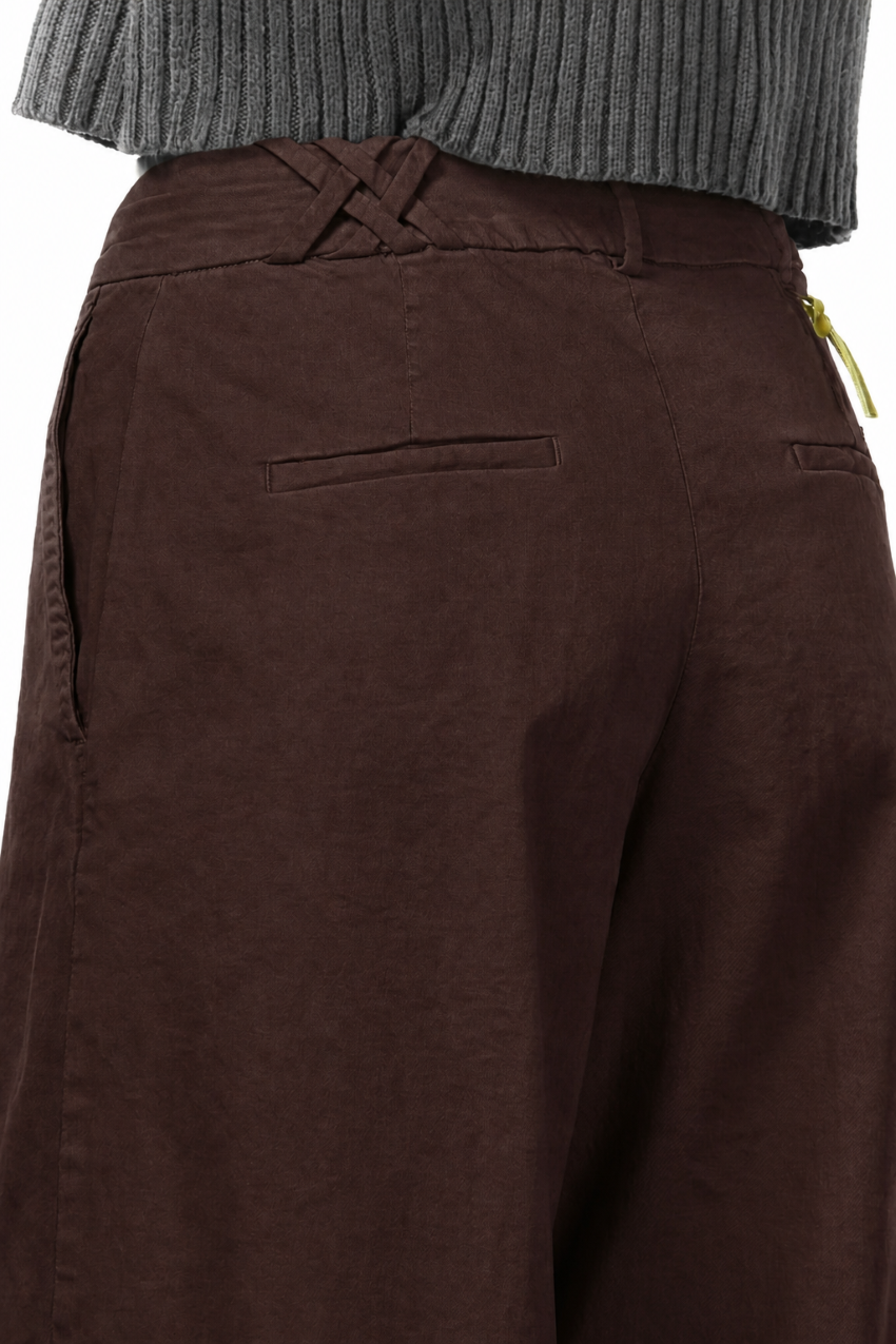 New York Wide women's chino trousers in satin, wide leg