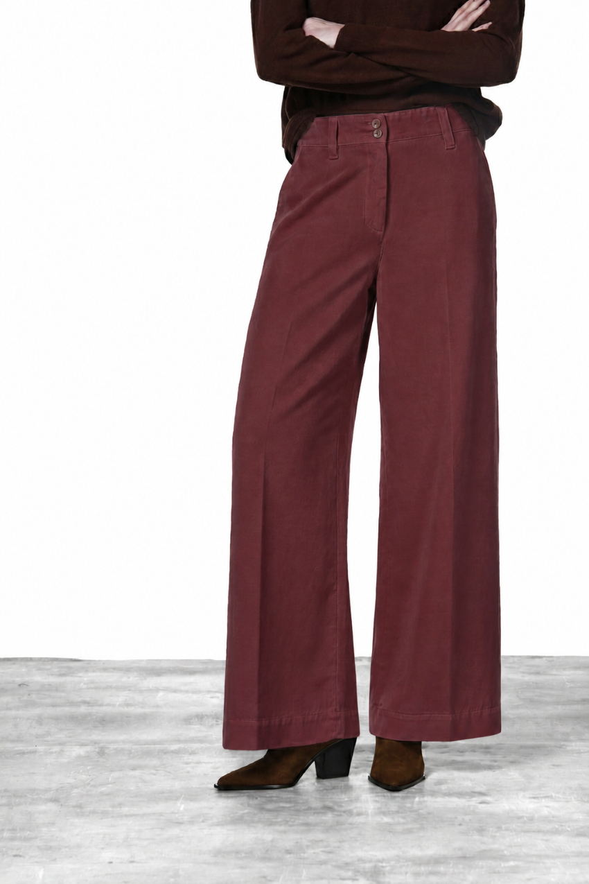 New York Wide Elax women's chino trousers in gabardine, wide leg
