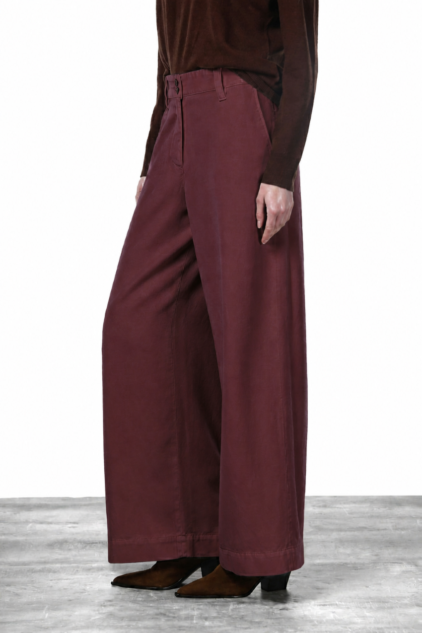 New York Wide Elax women's chino trousers in gabardine, wide leg
